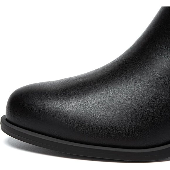 Comfortable Women's Round Toe Chunky Low Heel Ankle Boots - Versatile Style - Picture 3 of 6